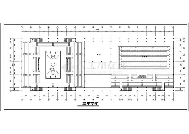 [方案][云南]某中学二层体育馆建筑方案图-图一