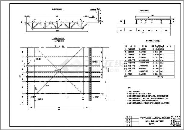 中铁大桥施工用贝雷梁片组装挂篮设计图纸-图二