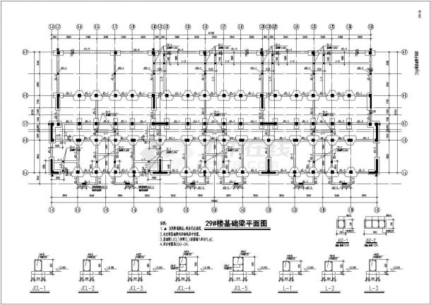 六层桩基础底框抗震墙住宅结构施工图（7度抗震）-图二