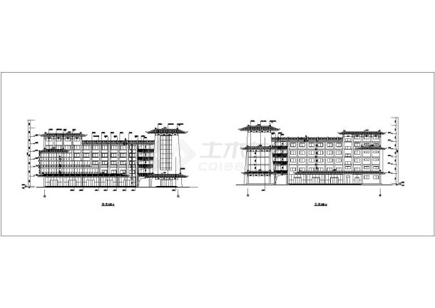 某羌族风格6层综合楼建筑设计施工图-图二
