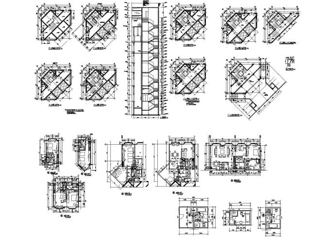 某地上十七层商业酒店建筑cad方案图（初设图、66.9米）_图1