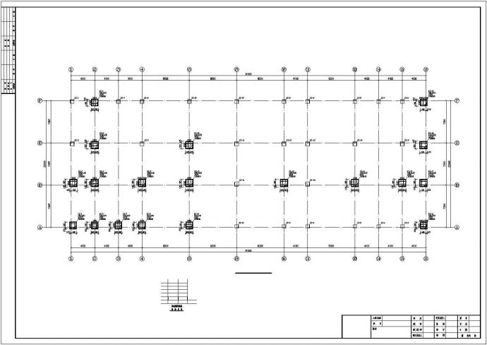某5609.6平方米四层框架结构宿舍楼结构设计图_图1