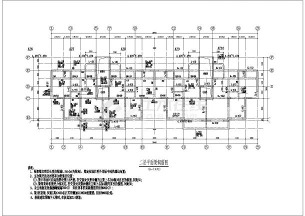 8度抗震剪力墙结构外滩住宅结构设计施工图(预制桩)-图一