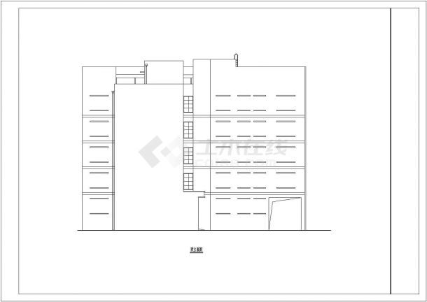 [枣庄]某区电力抢修中心五层办公楼外立面幕墙cad方案图（初设图）-图二