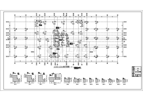 [重庆]31层框支剪力墙高位转换商住楼结构图（地下一层）-图二
