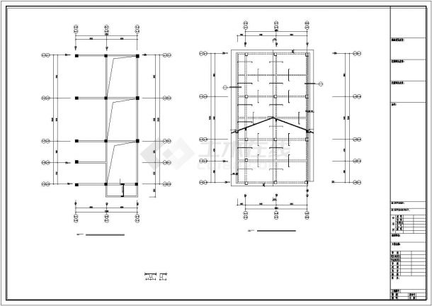 三层框架结构研发中心梁板柱图-图二