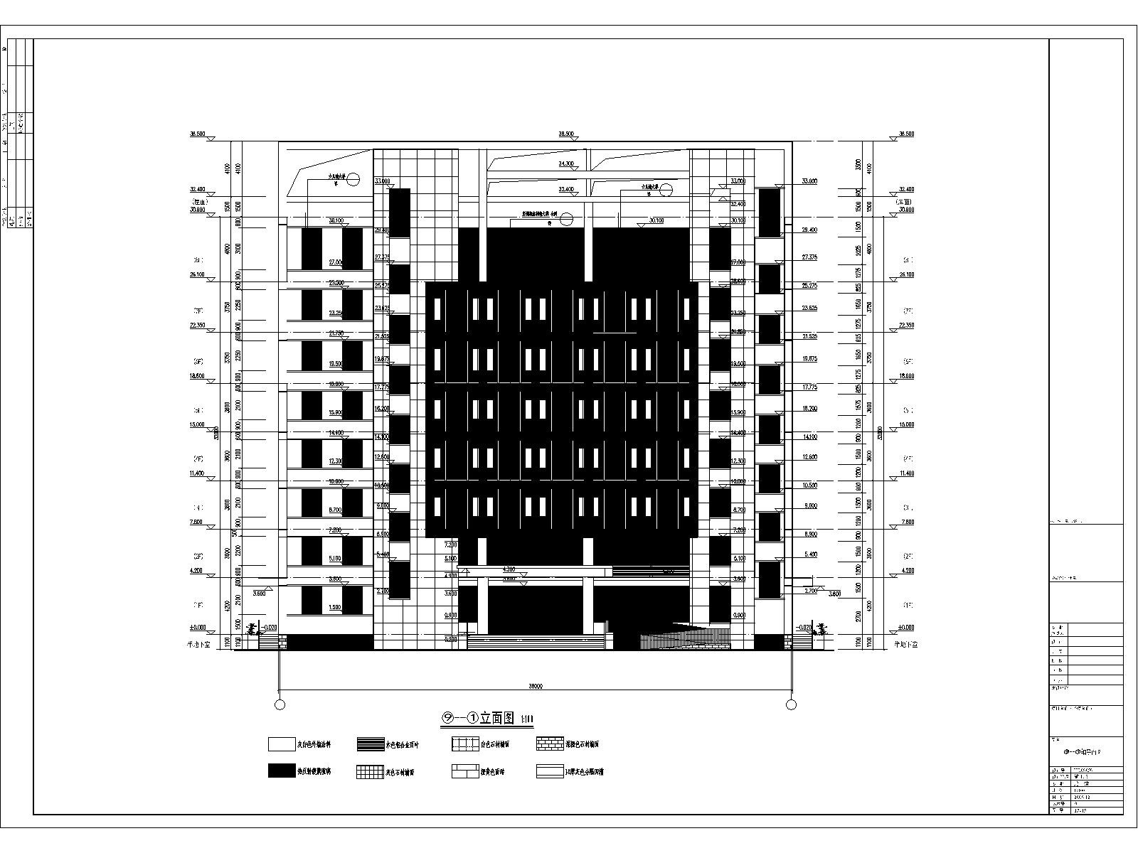 八层框架结构水环境监测中心办公楼结构图（含建筑图）
