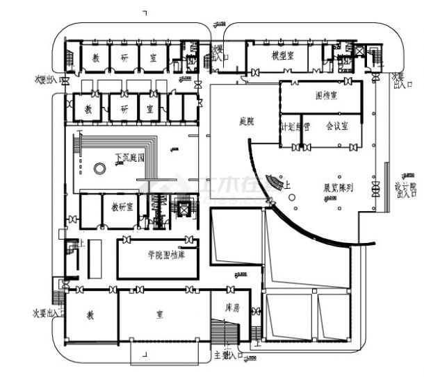 [深圳]某大学建筑系馆建筑cad方案图（含实景照片、初设图）VIP-图二