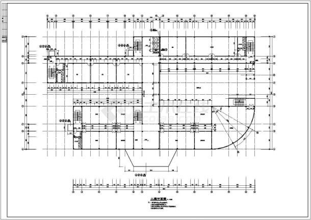 【浙江】某地上五层中学教学楼建筑cad方案图（高22.35米、7551平方米）-图一