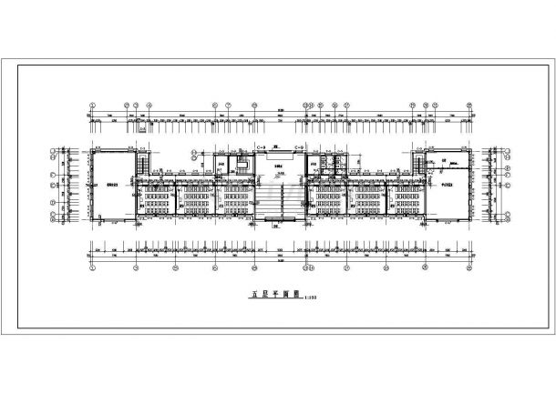 【江苏】某地上五层中学建筑cad方案图（初设图）-图二
