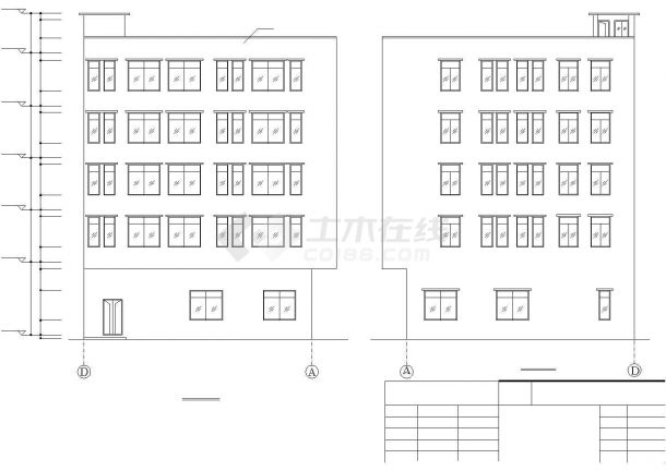 [广州]五层框架结构住所公馆结构图（含建筑图）-图一