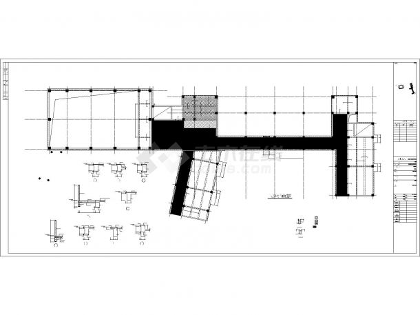 [成都]四层框架结构小学教学楼结构图（钢结构屋顶）-图二