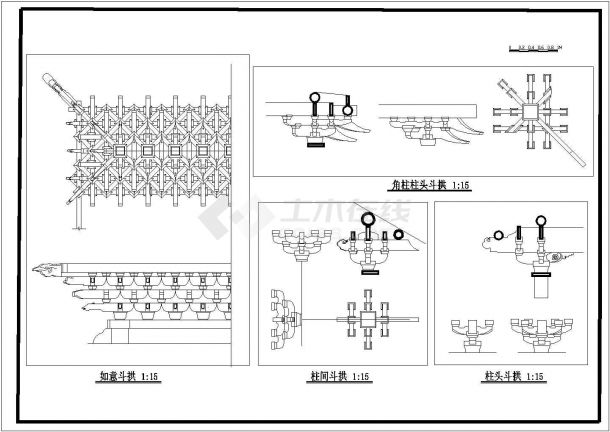[方案]某寺庙古建筑设计cad方案图（初设图、单层）-图二