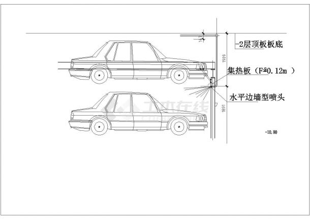 立体停车库（机械车库）喷淋图布置图CAD-图二