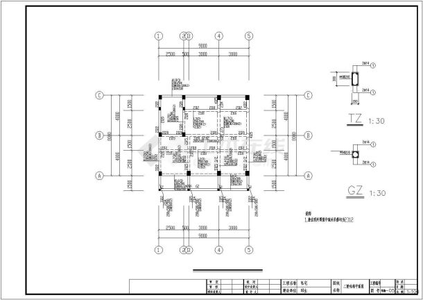 五层地梁结构住宅楼结构施工图（桩基础）-图一