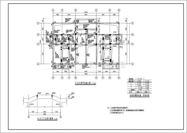 三层框架结构别墅CAD规划参考图-图一