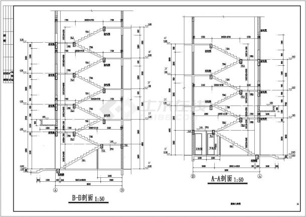 四层宿舍综合楼框架结构施工图-图一