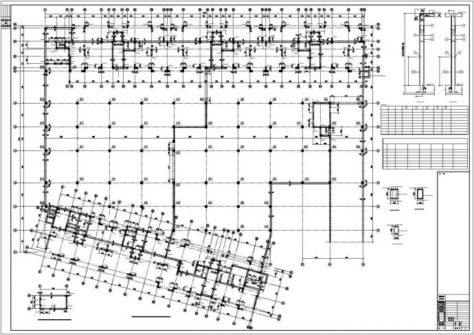 地下一层大型地下室结构施工图_图1
