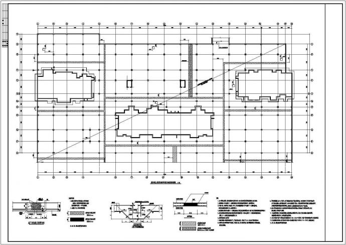 某区域负一层车库框架设计基础平面图_图1