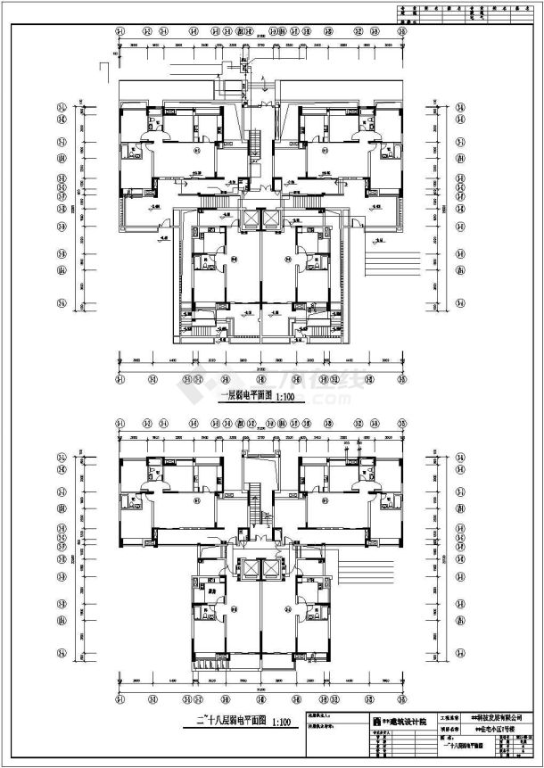 【湖北】某框架结构十八层住宅小区电气施工图-图一