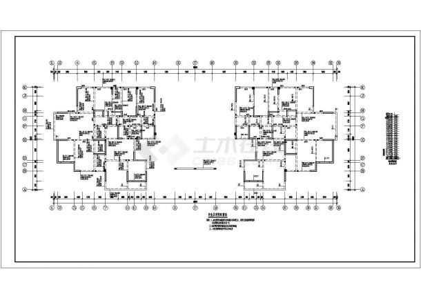 某地十七层（带地下室）框剪结构商住楼结构施工图-图二