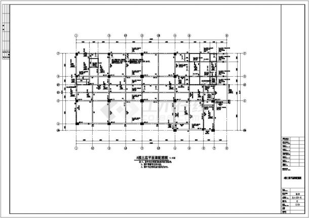 某十二层筏型基础框架酒店结构施工图（7度抗震）-图二