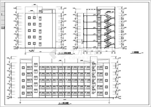 某学校五层砖混结构宿舍楼建筑设计方案图-图二
