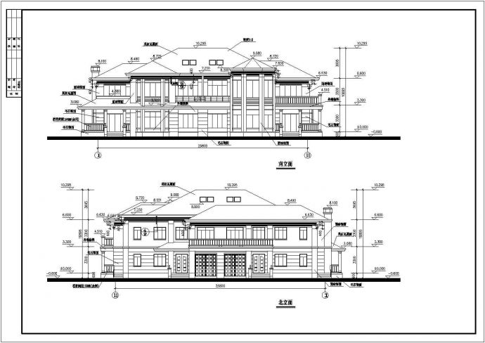 某地三套两层连拼别墅建筑设计方案图_图1