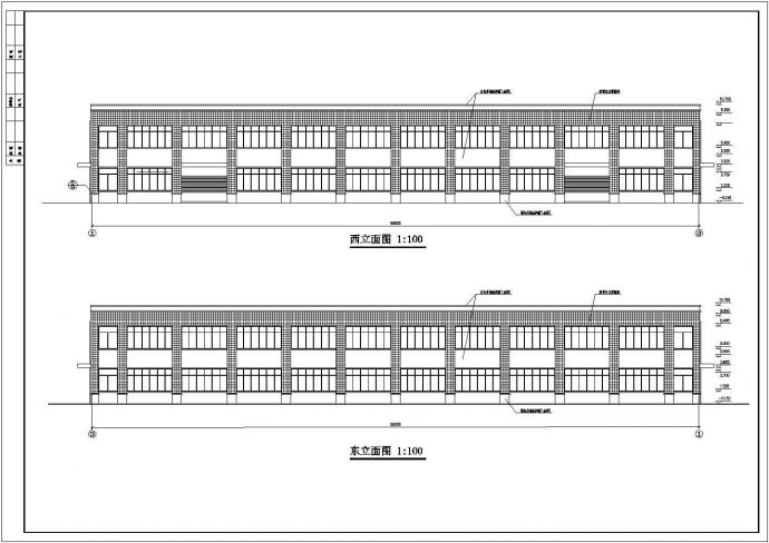 某地区2层全框架结构厂房施工图纸_图1