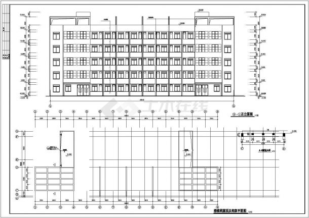 某地五层砖混结构学校宿舍楼建筑设计施工图-图一