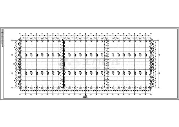某地双坡3跨单层轻型门式钢架仓库结构施工图（雨篷悬挑7m）-图一