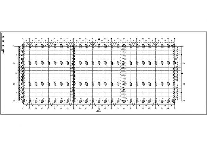 某地双坡3跨单层轻型门式钢架仓库结构施工图（雨篷悬挑7m）_图1