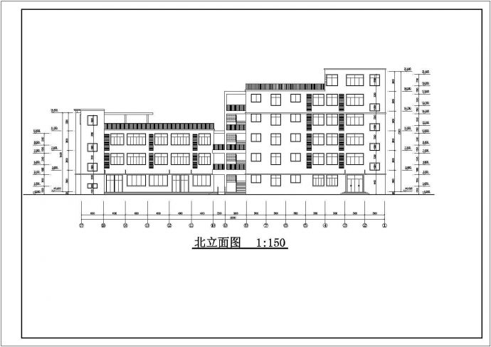 某学校五层框架结构学生宿舍楼建筑设计施工图_图1