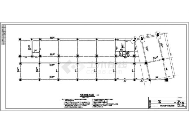 【湖南】六层框架结构教育综合楼结构施工图（北中南三栋含建筑）-图二