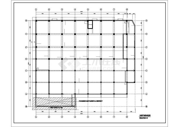 某市区框架办公楼结构设计平面布置参考图-图一