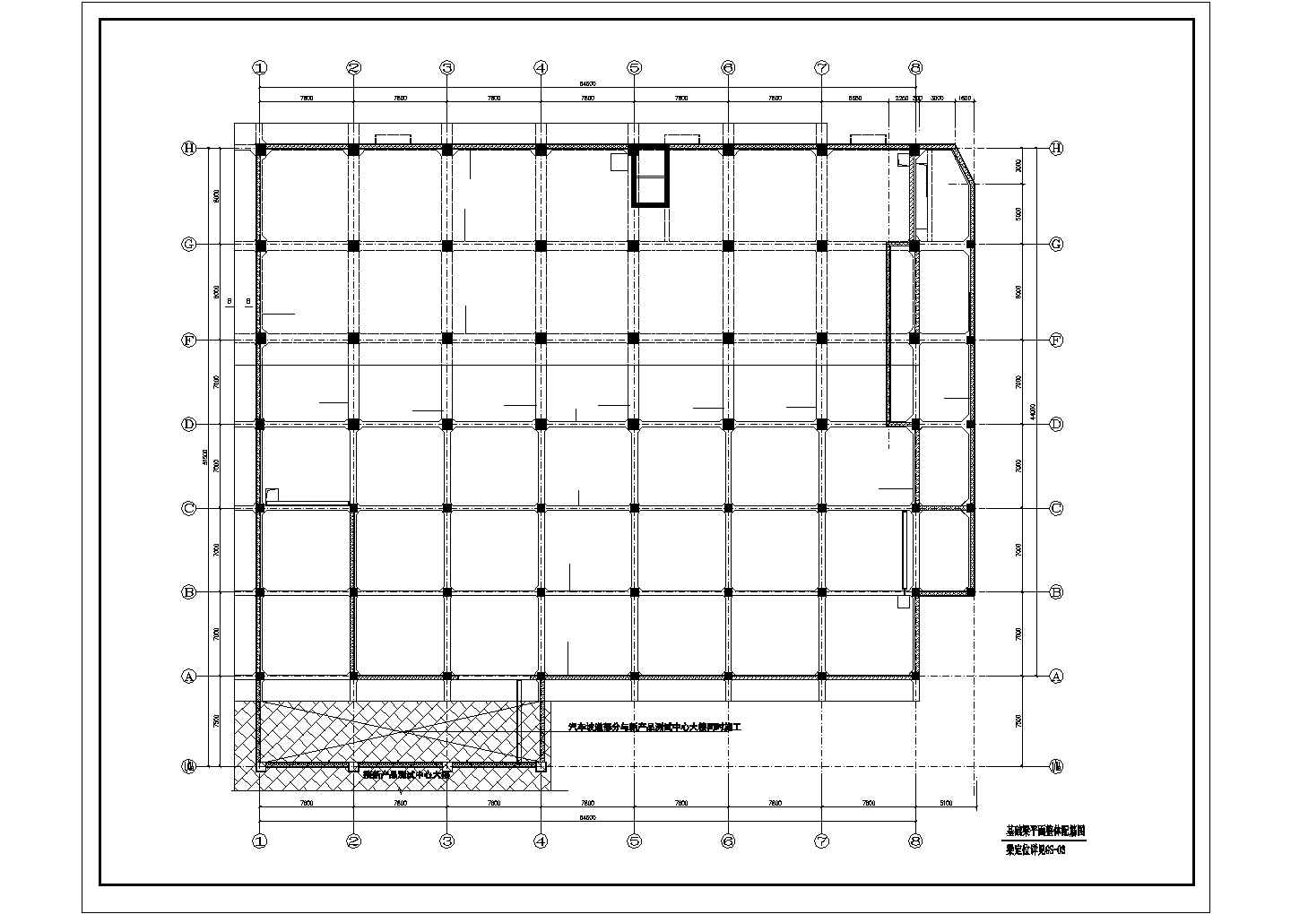 某市区框架办公楼结构设计平面布置参考图