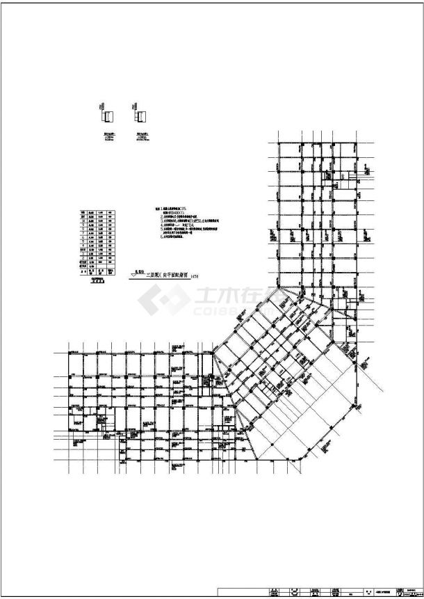 十层筏形基础框架结构三星级酒店结构施工图（6度抗震）-图二