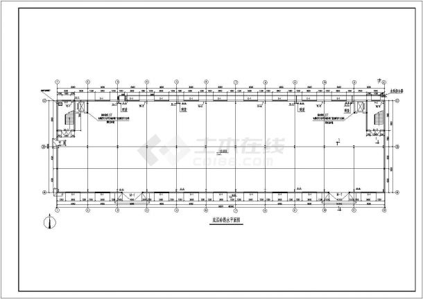 镇江2层钢框架结构厂房建筑、结构和给排水施工图纸-图二
