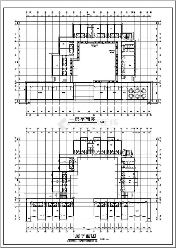 某福利院两层仿古宿舍楼建筑设计方案图-图二