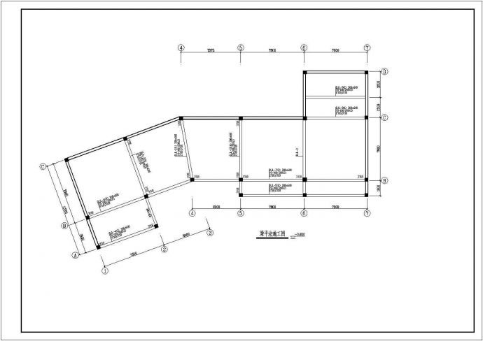 三层框架结构办公楼结构施工图（6度抗震）_图1