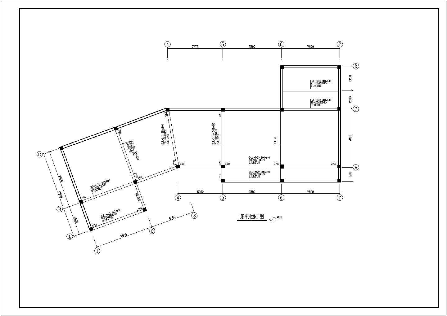 三层框架结构办公楼结构施工图（6度抗震）