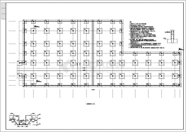 地下一层筏型基础停车场框架结构施工图（6度抗震）-图一