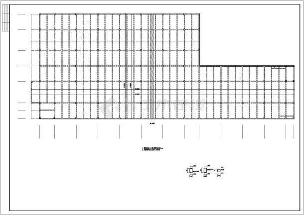 地下一层筏型基础停车场框架结构施工图（6度抗震）-图二
