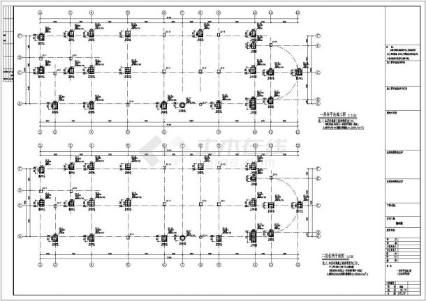 五层桩基础框架结构教学楼结构设计施工图（8度抗震）-图二