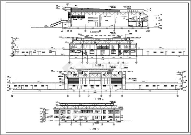 某中学两层框架结构体育馆建筑设计方案图-图一