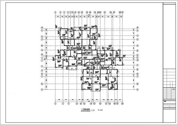 32层剪力墙住宅结构CAD示意图_图1