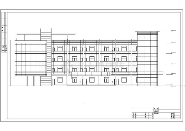 某四层砖混结构中学教学楼建筑方案图纸（高20米）-图一