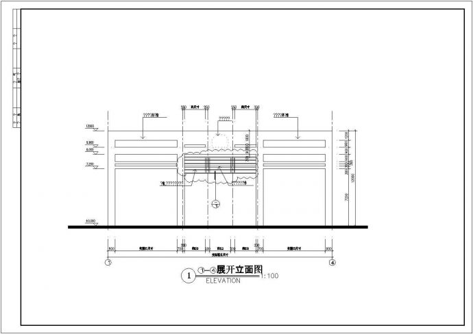 [四川]某96.92平方米一层框架结构实验中学大门建筑施工图_图1