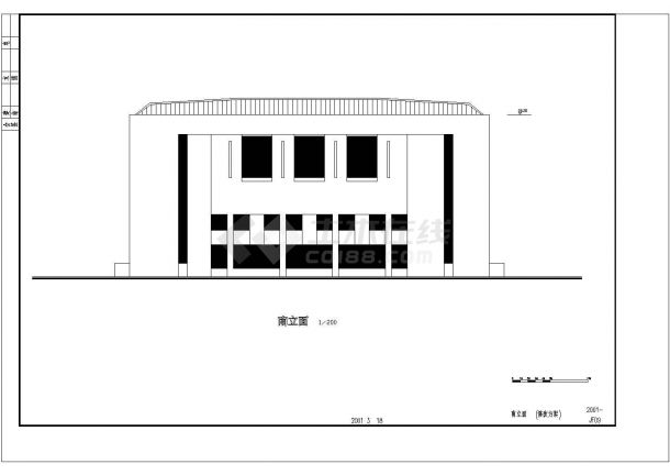 江苏某四层钢结构大学附属中学体育建筑方案（高21米）VIP-图二