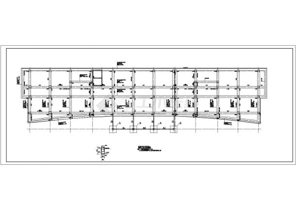 六层筏形基础框架综合楼结构施工图（8度抗震）-图二